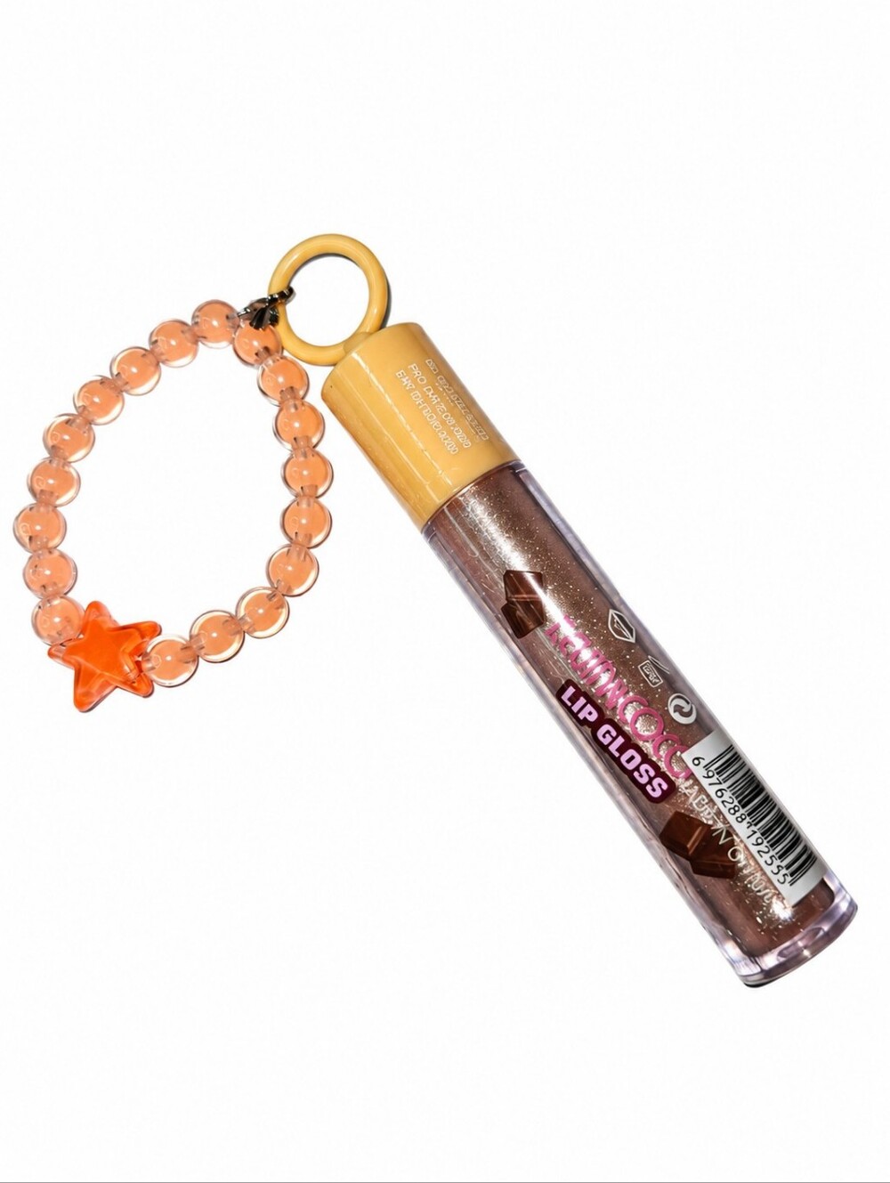 KEVIN&COCO Chocolate Truffle Lip Gloss + Beaded Bracelet Gift. Shimmery